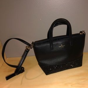 Kate Spade Greta Court Black Glitter Crossbody